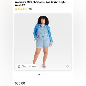 Target Ava and Viv Jean Overalls Light Wash Size 20